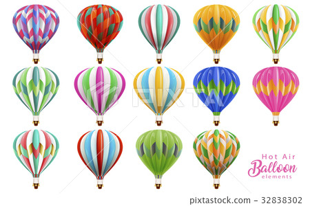 Hot air balloons collection set 32838302