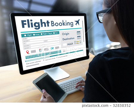 GO Flight Booking Air Online Ticket Book Concept GO Flight Booking Air Online Ticket Book Concept 32838352