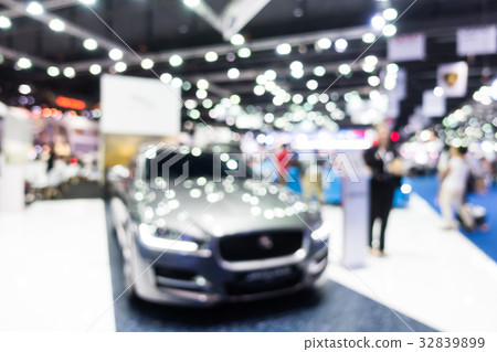 Abstract blur and defocused car and motor exhibition show 32839899