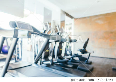 Abstract blur gym and fitness room interior 32841863
