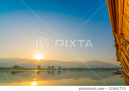 Sunrise on Dal lake, Kashmir India . 32842733
