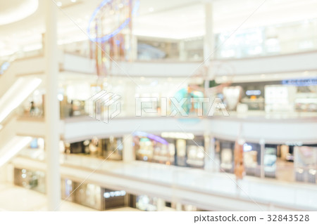 Abstract blur and defocused luxury shopping mall of department store interior for background Abstract blur and defocused luxury shopping mall of department store interior for background 32843528