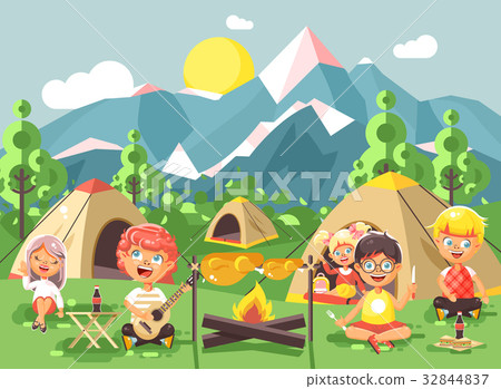 Vector illustration cartoon characters children Vector illustration cartoon characters children 32844837