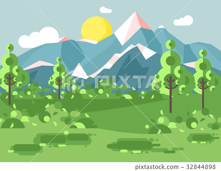 Vector illustration cartoon nature national park - Stock Illustration ...