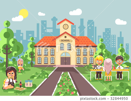 Vector illustration children characters schoolboy 32844950
