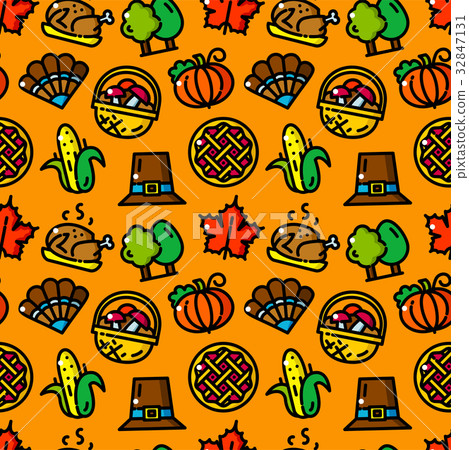 Thanksgiving Day vector seamless pattern - Stock Illustration [32847131 ...