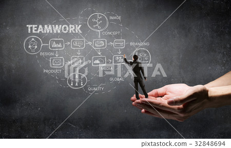 If any problem he has solution. Mixed media 32848694