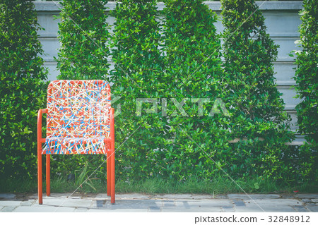 Colorful plastic weaving rattan chair. 32848912