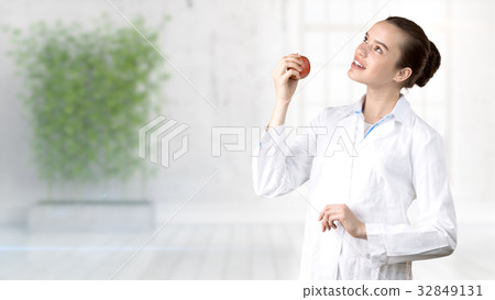 Beautiful medical woman doctor in uniform. Studio Beautiful medical woman doctor in uniform. Studio 32849131
