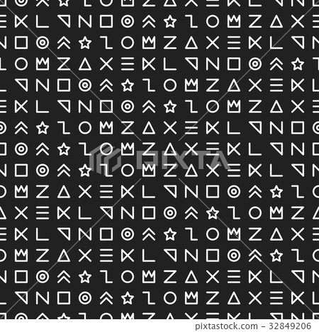 Retro memphis geometric line shapes seamless Retro memphis geometric line shapes seamless 32849206