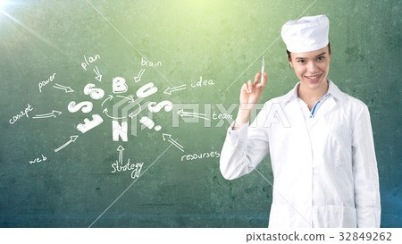 Beautiful medical woman doctor in uniform. Studio Beautiful medical woman doctor in uniform. Studio 32849262