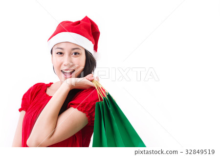 happy woman enjoying christmas shopping 32849519