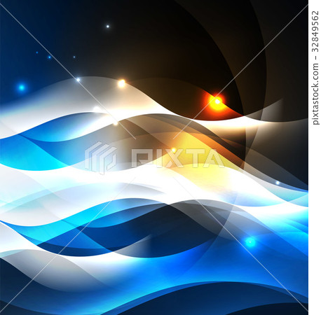 Illuminated neon waves Illuminated neon waves 32849562