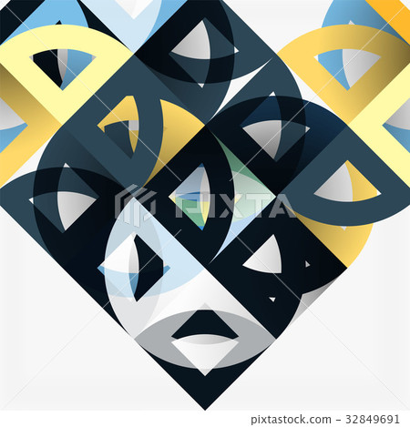 Cut paper circles, mosaic mix geometric pattern Cut paper circles, mosaic mix geometric pattern 32849691