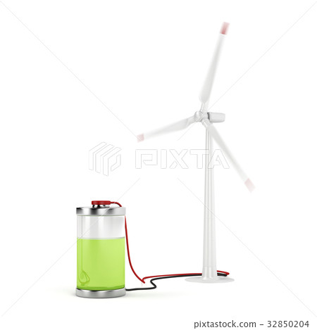 Charging battery with wind turbine 32850204