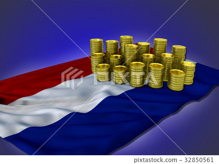 Netherlandish economy concept with national flag Netherlandish economy concept with national flag 32850561