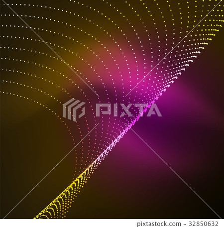 3D illuminated wave of glowing particles 3D illuminated wave of glowing particles 32850632