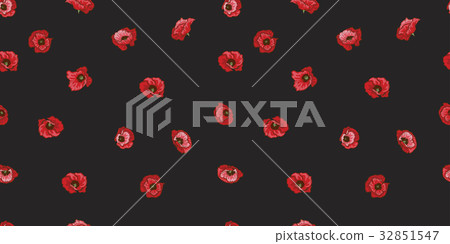 Seamless pattern with red poppy flowers Seamless pattern with red poppy flowers 32851547