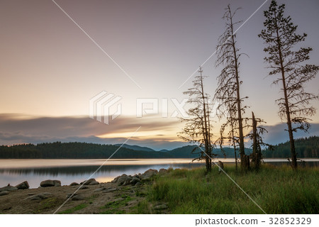 Lake sunrise view of Shiroka Polyana Lake sunrise view of Shiroka Polyana 32852329