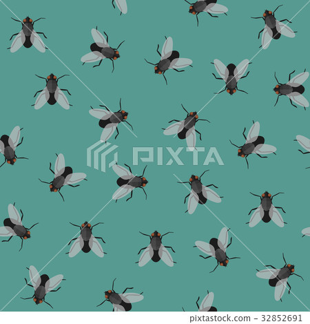 Seamless pattern with flies 32852691
