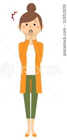 Young lady mama surprised - Stock Illustration [32852839] - PIXTA