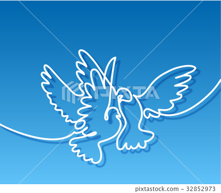 Flying two pigeons logo Flying two pigeons logo 32852973