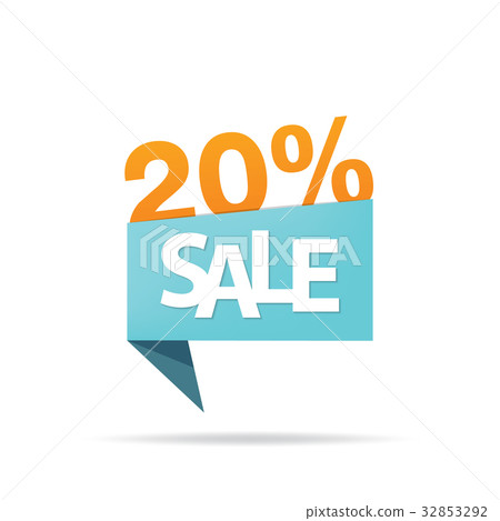 Vol.4 Sale sign set blue and orange 20 percent 32853292