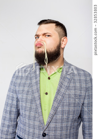 fat serious man with beard fat serious man with beard 32853803