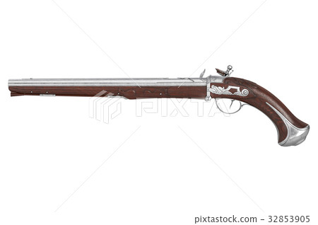 Pistol gun retro, side view 32853905