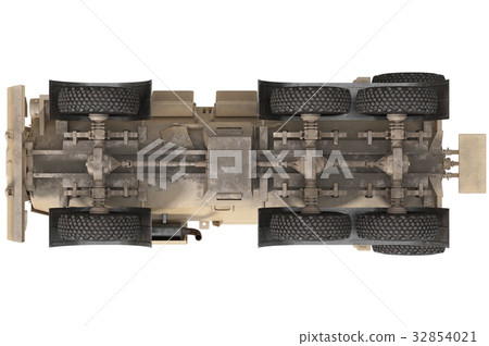 Truck military armored vehicle, bottom view 32854021