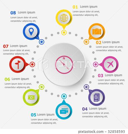 Infographic template with travel icons 32858593