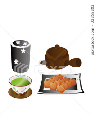 Today's sweet green tea and dumpling dumplings 32858802