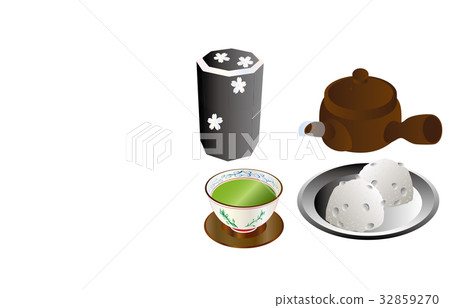 Today's sweet green tea and Daifuku 32859270