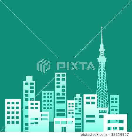 Tokyo buildings _ silhouette Tokyo buildings _ silhouette 32859567
