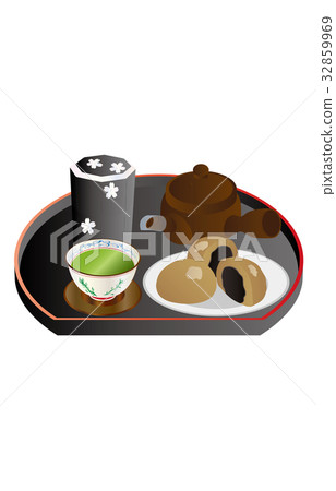 Today's sweet green tea and barley buns 32859969