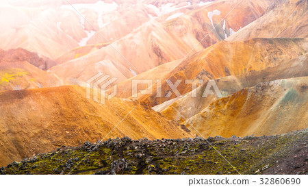 Landscape at Landmannalaugar in rhyolite mountains Landscape at Landmannalaugar in rhyolite mountains 32860690
