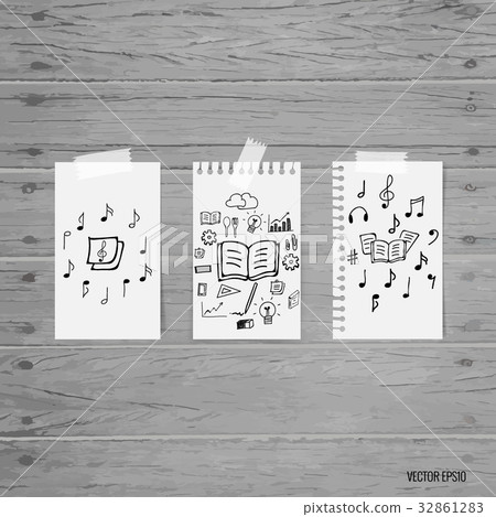 Mock up, paper with application icon, vector illustration 32861283