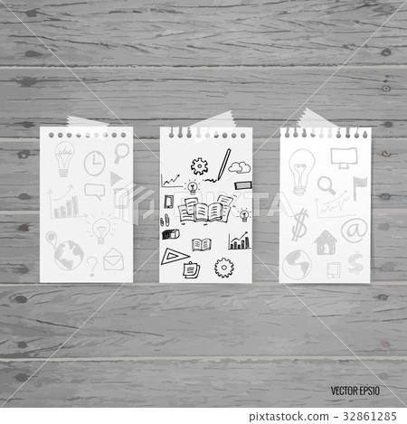 Mock up, paper with application icon, vector illustration 32861285