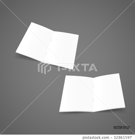 Bifold white template paper. Vector illustration-插圖素材 [32861597] - PIXTA圖庫