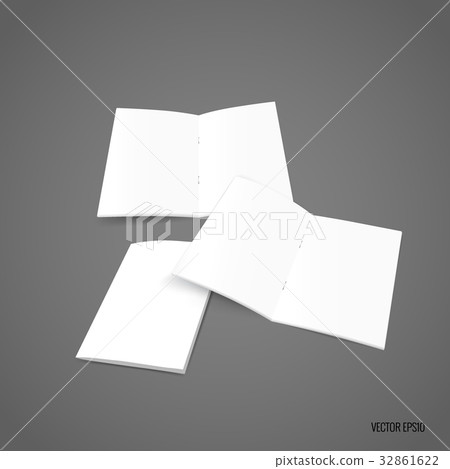 Bifold white template paper. Vector illustration Bifold white template paper. Vector illustration 32861622