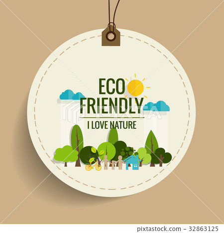 Nature banner, Eco organic labels and cards with Abstract trees. Vector illustration 32863125