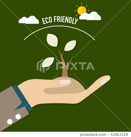 ECO FRIENDLY. Ecology concept with Trees. Vector illustration 32863129