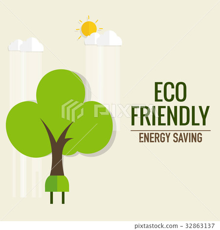 Energy saving concept with Trees.. Vector illustration Energy saving concept with Trees.. Vector illustration 32863137
