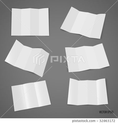 Trifold, Four - fold white template paper. Vector illustration 32863172