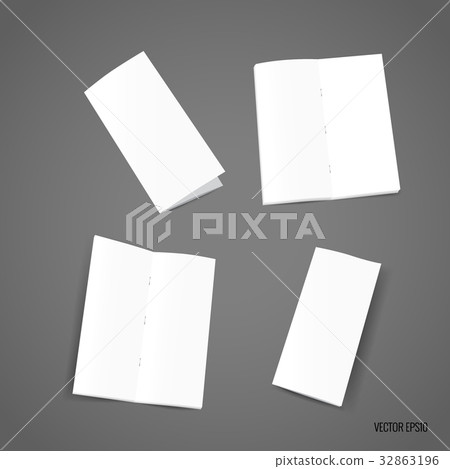 Bifold white template paper. Vector illustration Bifold white template paper. Vector illustration 32863196