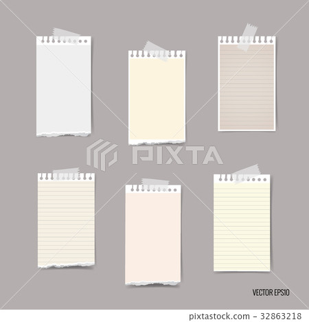 Collection of various note papers, ready for your message. Vector illustration 32863218
