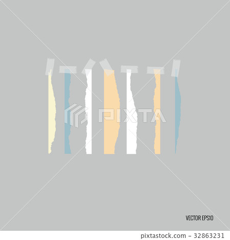 Collection of various note papers, ready for your message. Vector illustration Collection of various note papers, ready for your message. Vector illustration 32863231