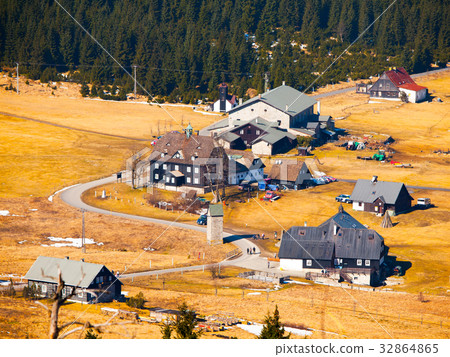 Mountain village Jizerka in Jizera Mountains in 32864865