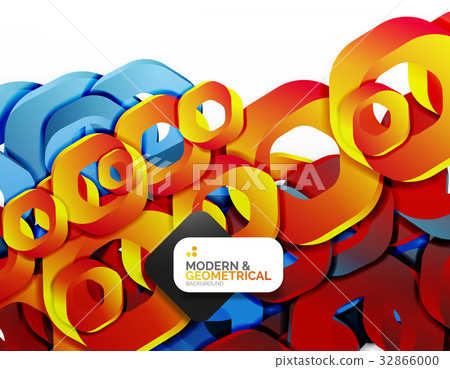 Geometric abstract background, cut chain shapes or 32866000