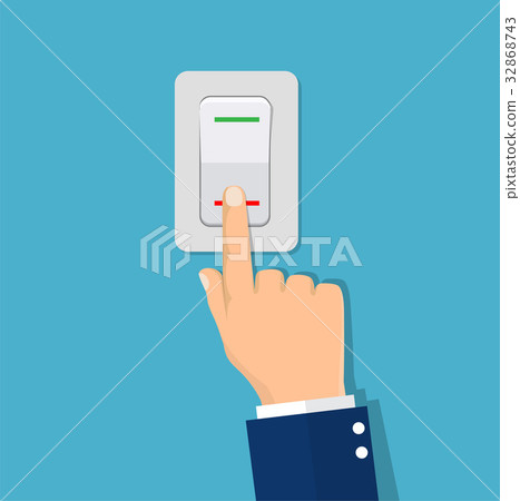 Man hand push button switch. - Stock Illustration [32868743] - PIXTA